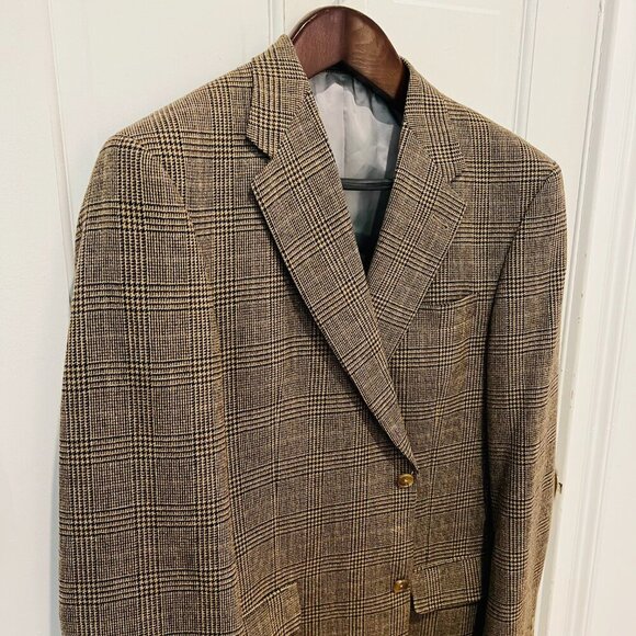 Hart Schaffner Wool Plaid Blazer Men's Sport Coat Suit Jacket 42 R - Picture 6 of 16